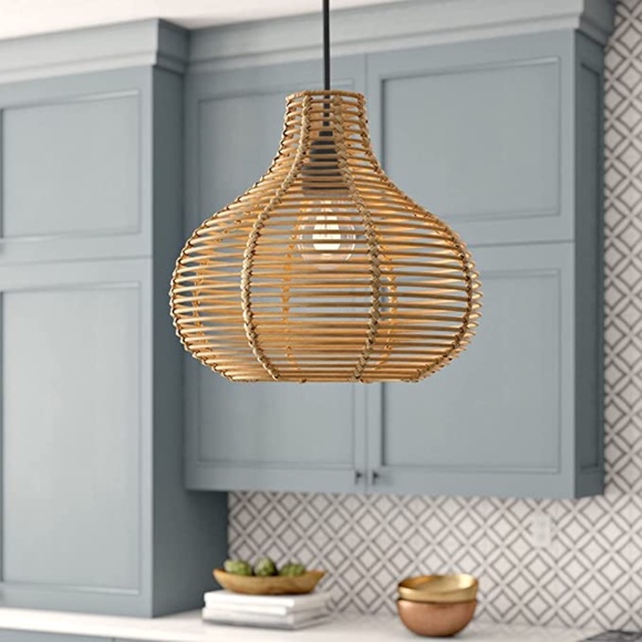 Todken Rattan Pendant Light Large Handwoven Wicker Light Fixture, chandelier - Picture 1 of 6